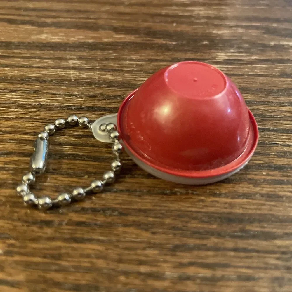 Vintage Tupperware 1306 Red Mini Wonderlier Pill Container Keychain Lid